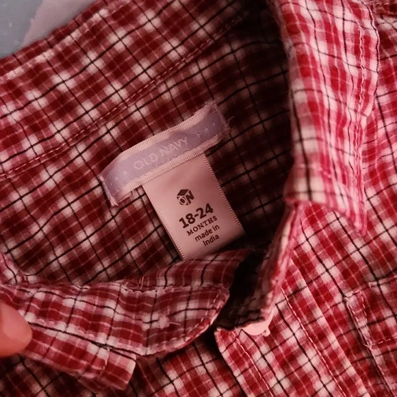 Red Plaid Kids Shirt - Picture 2 of 2
